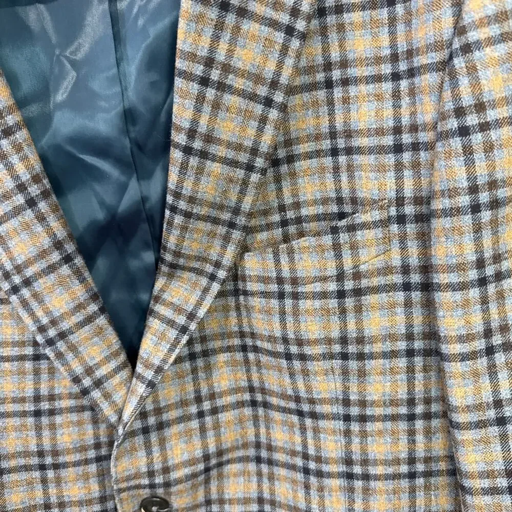 Saks Fifth Ave Reda 1865 Plaid Blazer 46R Wool Sport Coat
